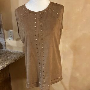 Studded Tan Sleeveless Top